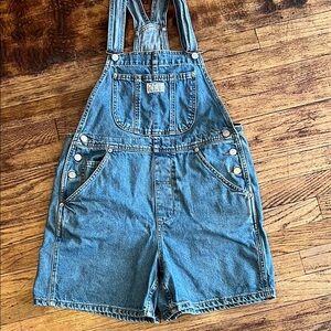 Vintage 90s/Y2k Levi's Classic Blue Denim Overalls Shorts 99 Two Horse Brand M